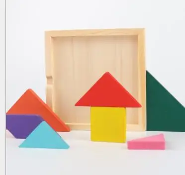Новая деревянная головоломка Tangram игрушка для детей креативная Геометрическая