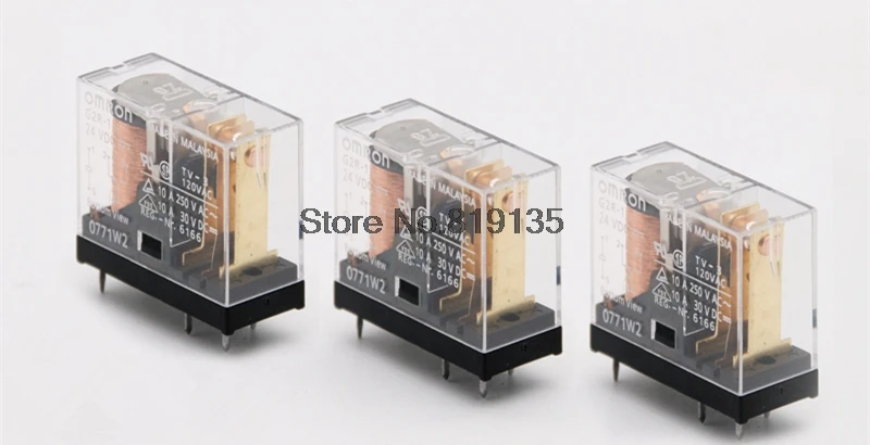 

Free shipping 10Pcs Omron G2R-2 DC12V 24V 8Pin PCB Mount DPDT Power Relay 5A/250VAC