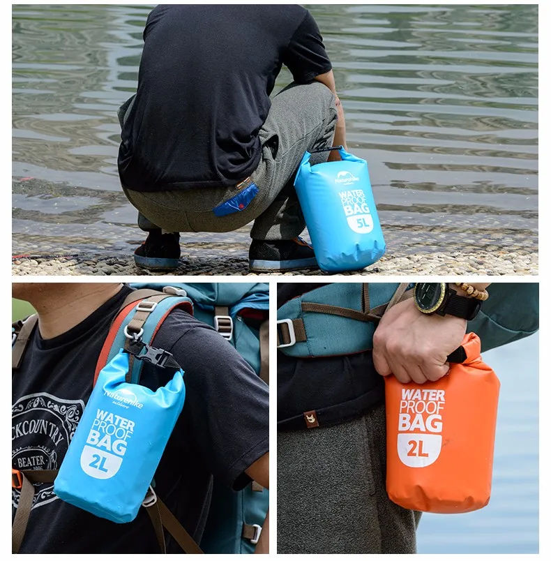 NatureHike речной треккинговые сумки 5L 2L мешок Открытый сухой плавательный Каякинг Водонепроницаемый Пляж океан Рафтинг сумка портативный