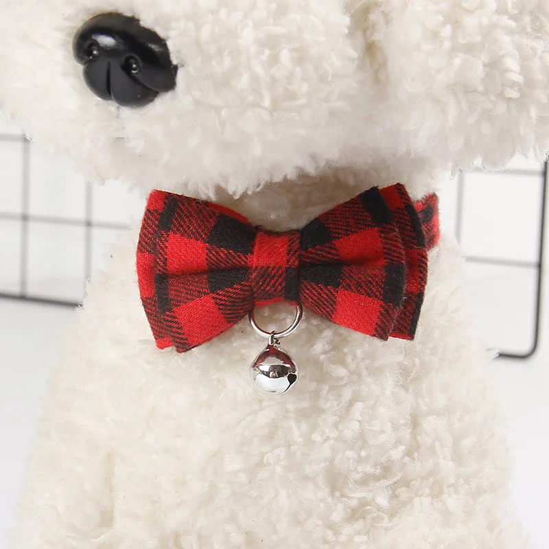 Цветной клетчатый ошейник для маленьких собак ожерелье с колокольчиками в