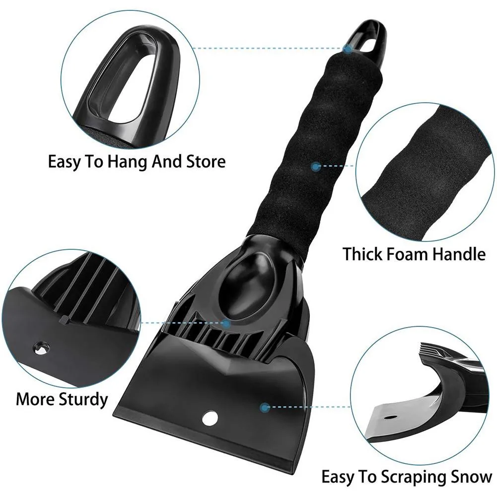 

Car Windows Winter Snow Removal Shovel Ice Scraper Adjustable Telescopic Tool With Plus Velvet Gloves Car Accessories