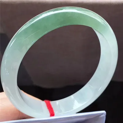 

Zheru Jewelry Natural Light Color Burmese Jade 54-64mm Bracelet Elegant Princess Jewelry Best Gift for Mother and Girlfriend
