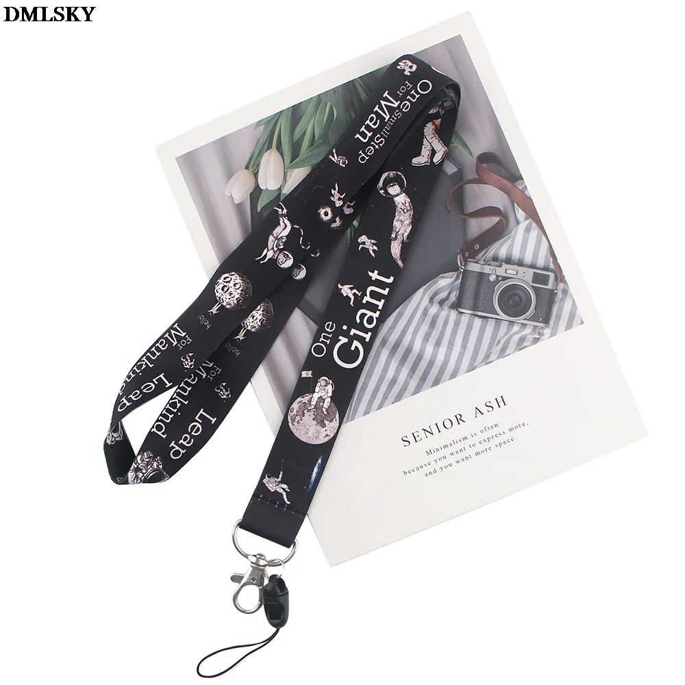 md014 dmlsky cartoon punk lanyard keychain black lanyards for keys badge id mobile phone rope neck straps accessories gifts free global shipping