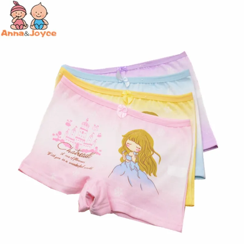 

4 Pcs/Lot Kids Girls Boxer Underwear Cute Cartoon Panties Children's Girls Kids Pants Baby Underpants suit 2-10years
