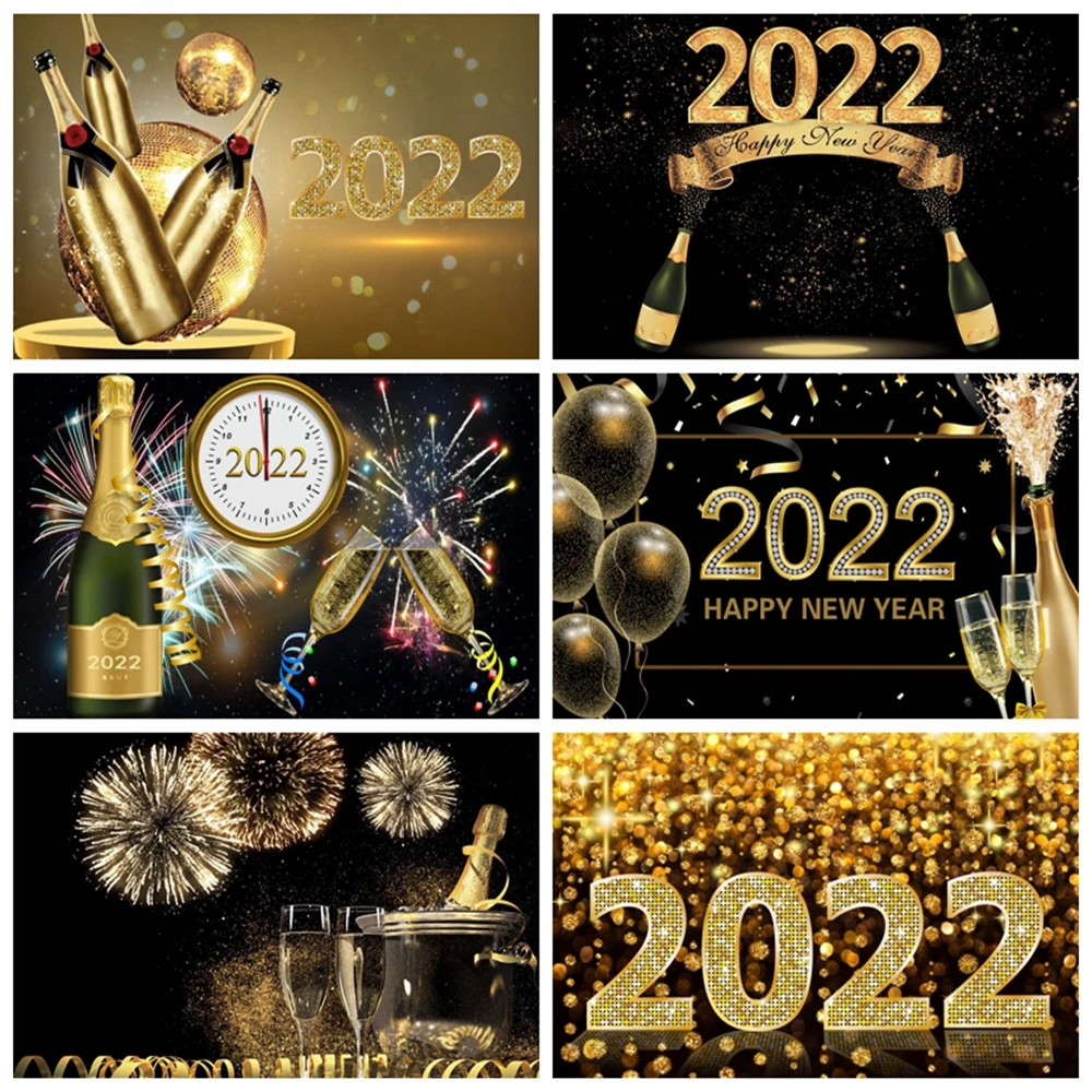 Рождественский фон 2022 с новым годом фейерверк Блестящий Вино Бокал Шампанское