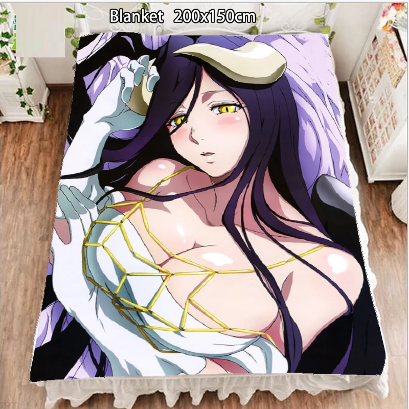 

Anime Fleece Blanket and Bedspreads overlord Albedo otaku Anime girl Blankets for Beds 200cm 100cm