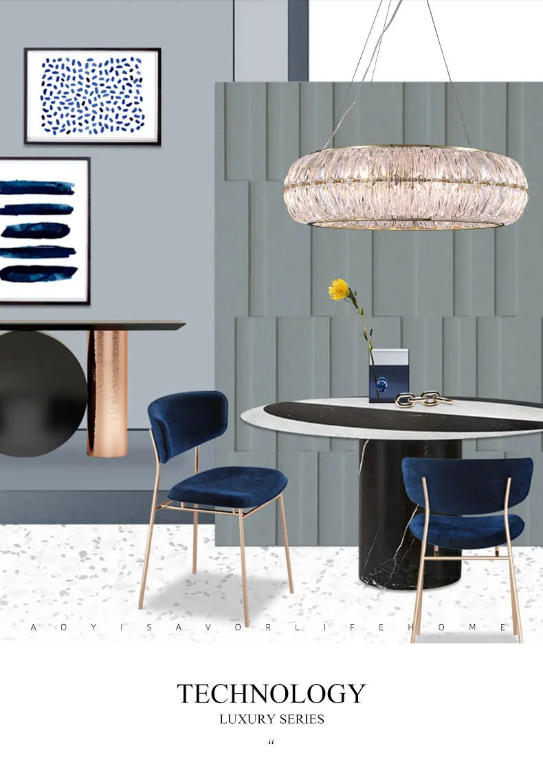 Crystal chandelier living room post-modern light luxury villa large lamp dining bedroom home | Лампы и освещение
