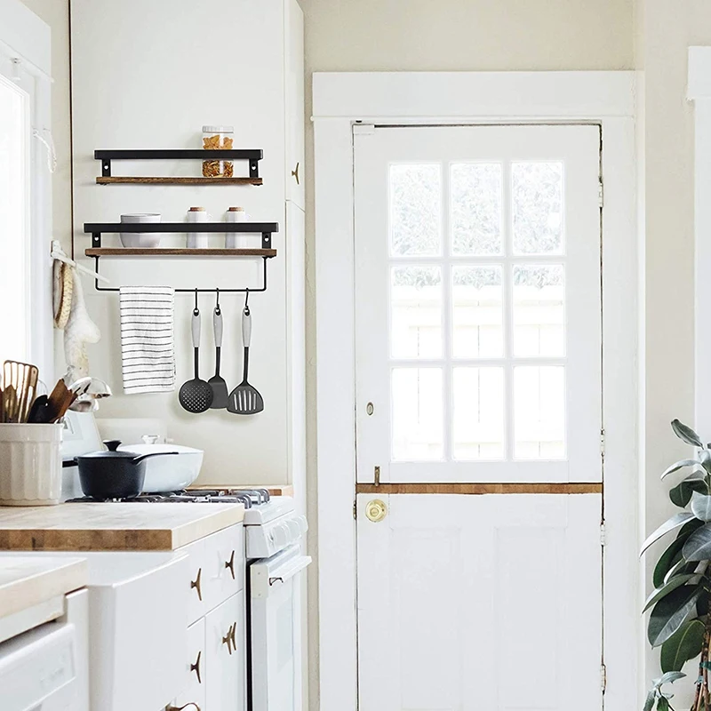 Полка для хранения ванной комнаты настенный набор из 2 Деревенское дерево