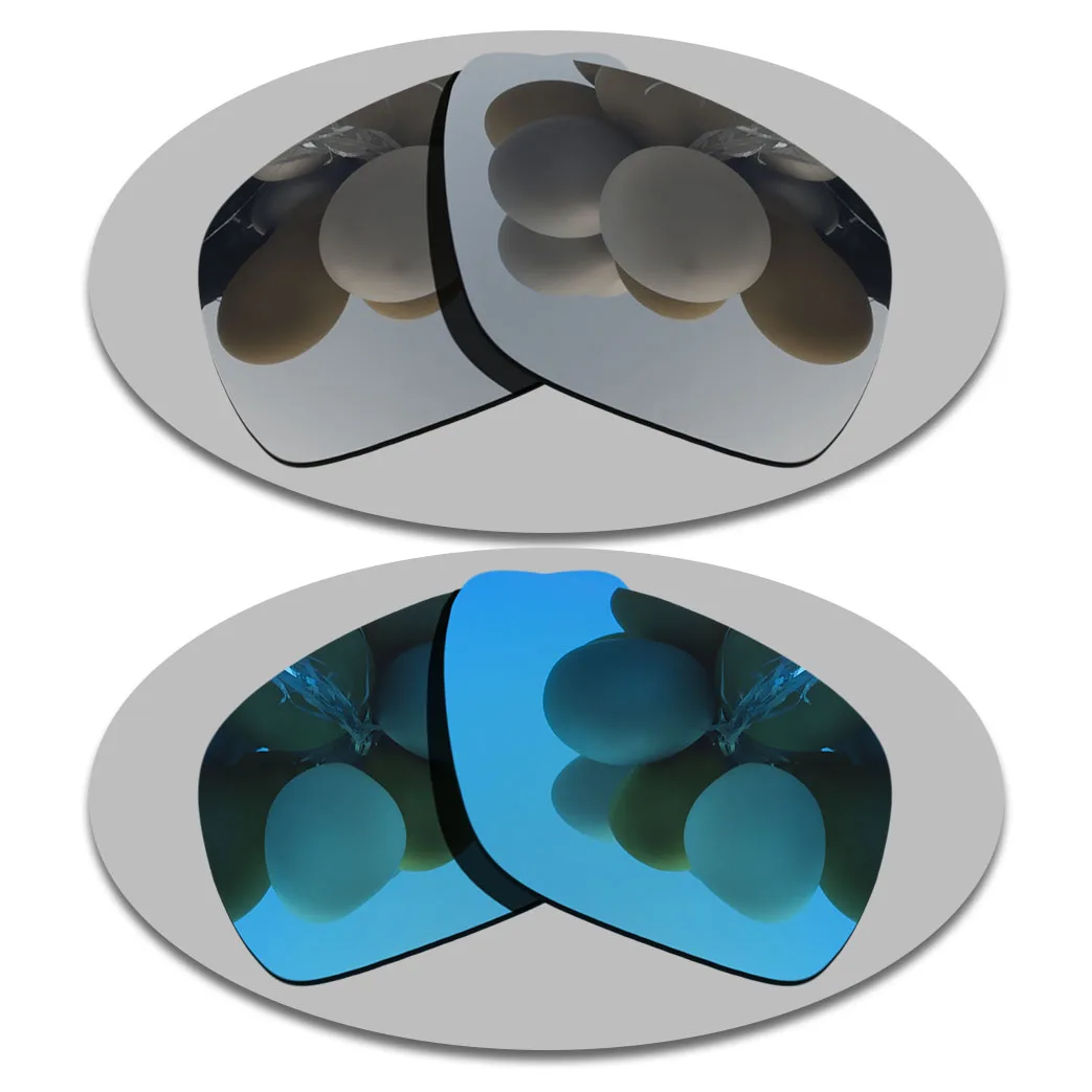 Сменные поляризованные зеркальные линзы светло голубого и серебристого цвета