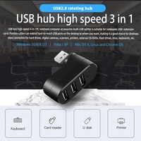 hub usb 2 0 rotate mini splitter adapter three port multi function extender for pc laptop accessories black white