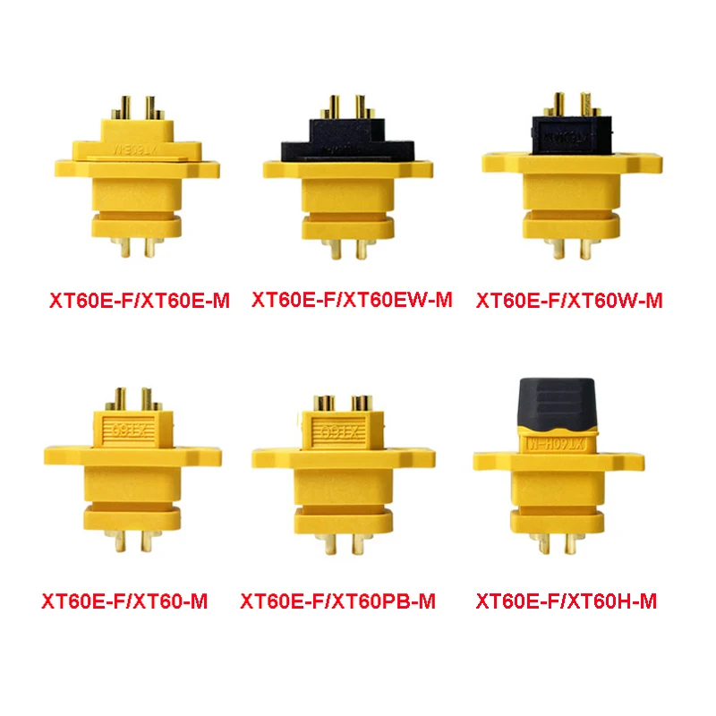 

5PCS Amass XT60E-F XT60E Female XT60 XT60H XT60PB XT60EW XT60W Male Gold-plated Plug Connector Adapter DIY for RC UAV Drone