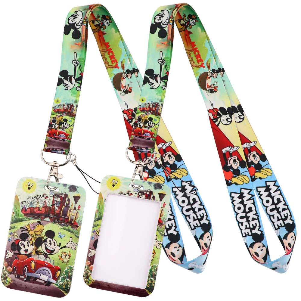 

LB2775 Mickey and Minnie Lanyard Badge Holder ID Card Lanyards Cell Phone Rope Key Holder Neck Straps Keychain Key Ring