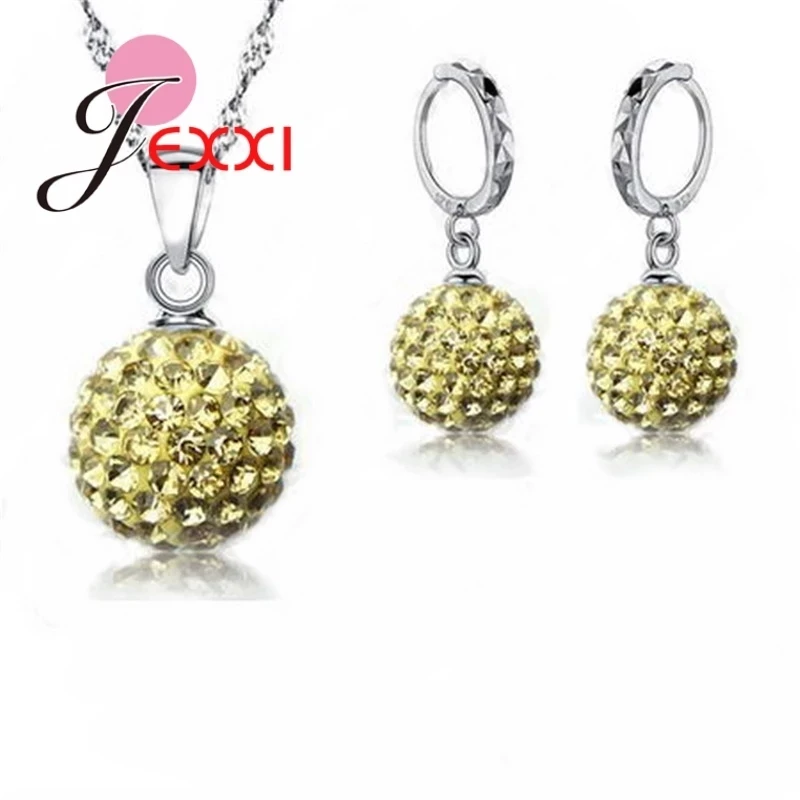 Женский ювелирный комплект свадебные наборы из серебра 925 пробы с кулоном в виде