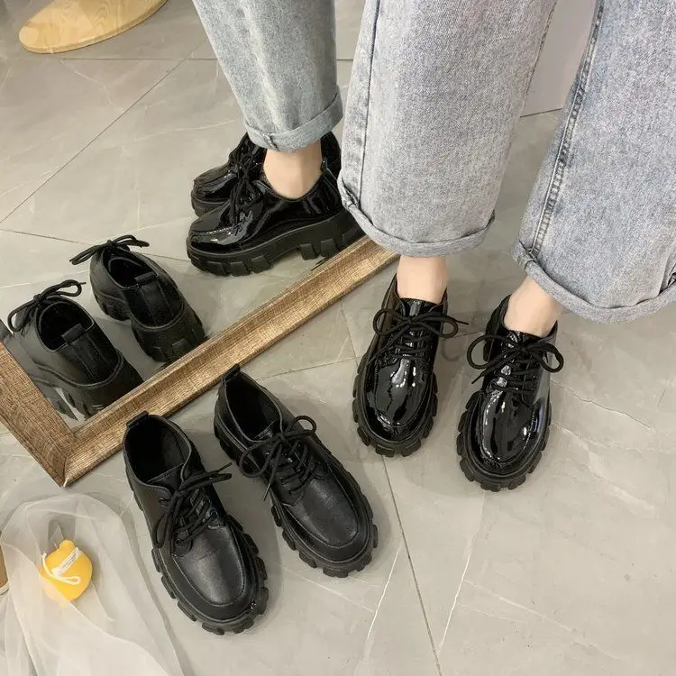 

uniform shoes Small leather shoes female British girl Japanese wild black retro Mary Jane shoes Platform shoes