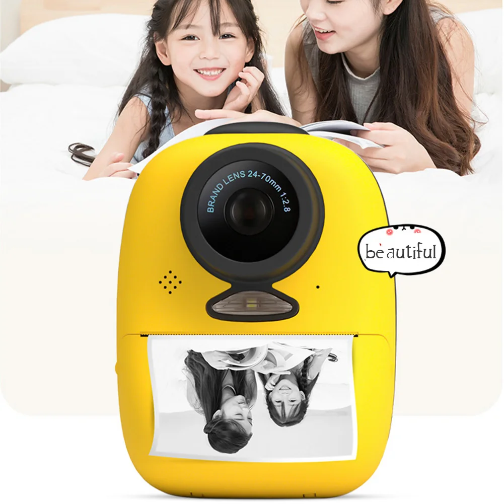 

Portable Instant Print Filters 32GB Memory Card Birthday Toys Digital Kids Camera ABS Cartoon Sticker With Paper Films Zero Ink