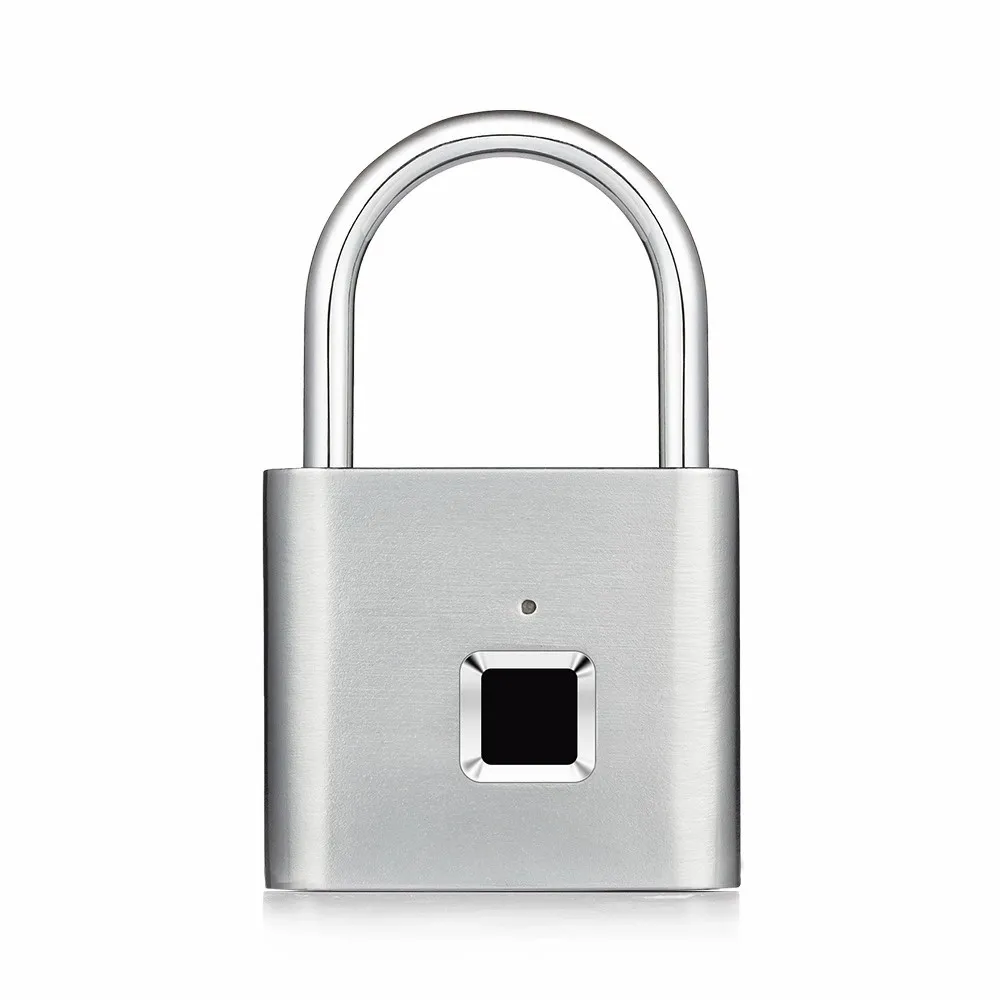 

Keyless USB Rechargeable Smart Fingerprint Door Lock Padlock Quickly Unlock Zinc Alloy Metal Self-Developed Chip Black Silver