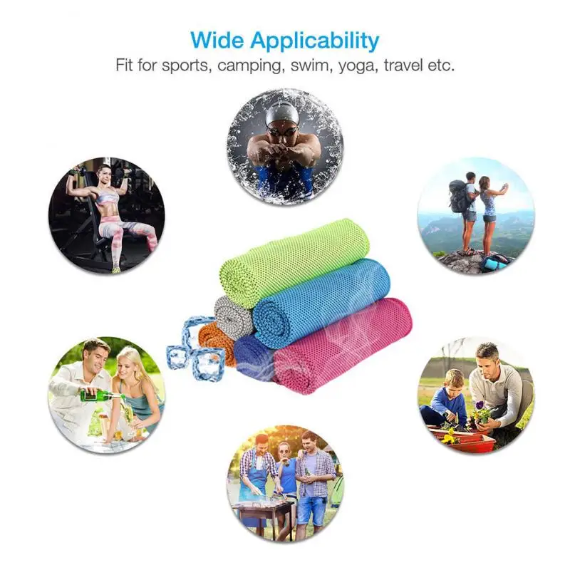 

1pcs Fitness Fast Cold Sense Sports Towel Bathroom Swimming Sport Running Fast Dry Towel Ice Cooling Dry Gym Sports Bath Towels