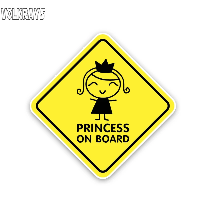 Volkrays креативные автомобильные стикеры Princess on Board Crown Girl аксессуары отражающая