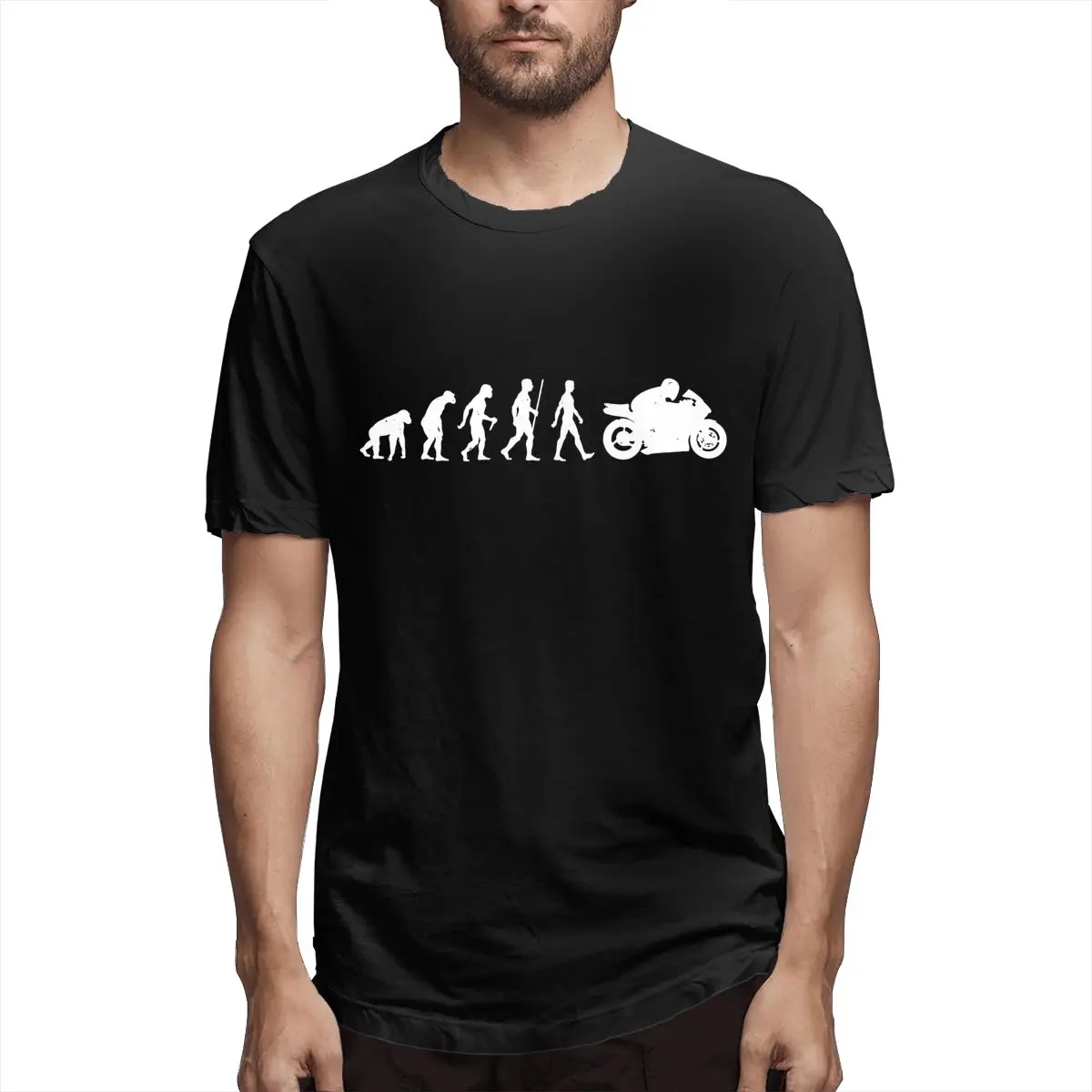 

Evolution Of Motorbike Men T Shirt Leisure Tee Shirt Short Sleeve Crew Neck T-Shirt Pure Cotton 4XL Clothes