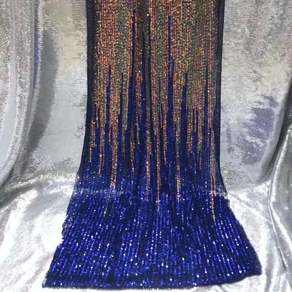 

2020 Luxury full Sequins Lace fabric African Sequins Lace Fabric French Tulle Lace Fabric Nigeria Sequins For Dress party