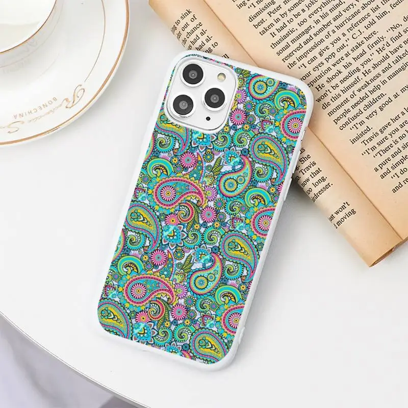 

Paisley Patterned African elements Phone Case Candy Color for iPhone 6 7 8 11 12 s mini pro X XS XR MAX Plus