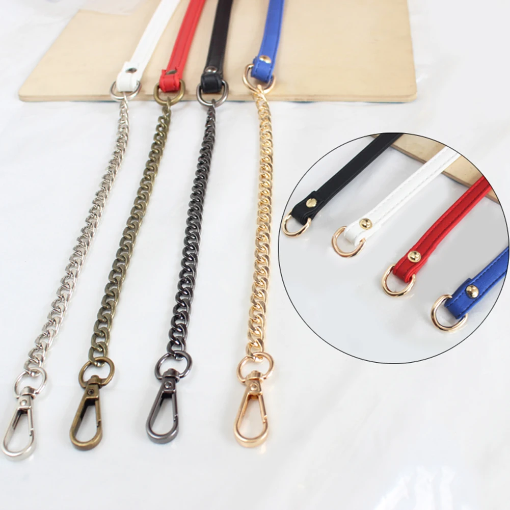 

PU leather Metal Chain Bag Strap Adjustable Pu Metal Chain Shoulder Bag Belt DIY Chain Strap Replacement Bag Accessories