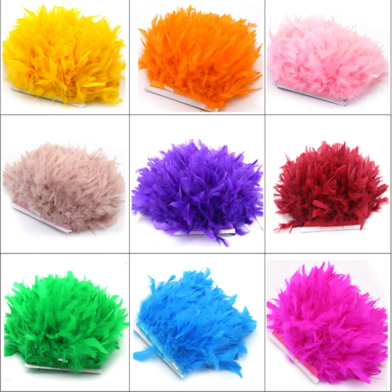 

10meters fluffy Leather pink Turkey feather decoration trims DIY marabou feathers for crafts skirt dress clothes plumas 10-15cm