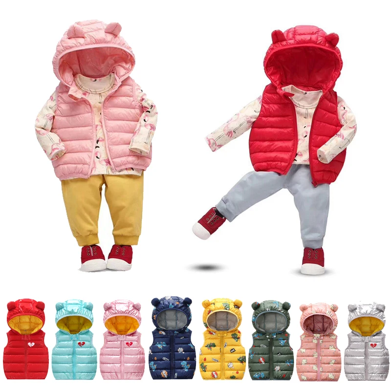 

Children Autumn Winter Coat Baby Girl Overcoat Kid Boys Clothes With ear Hooded Jackets Light Style Outwear