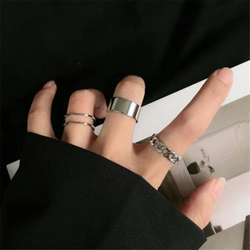 

Punk style Korean hip-hop street pat cool style, adjustable woman's ring, personality index ring, tail ring, joint ring ring
