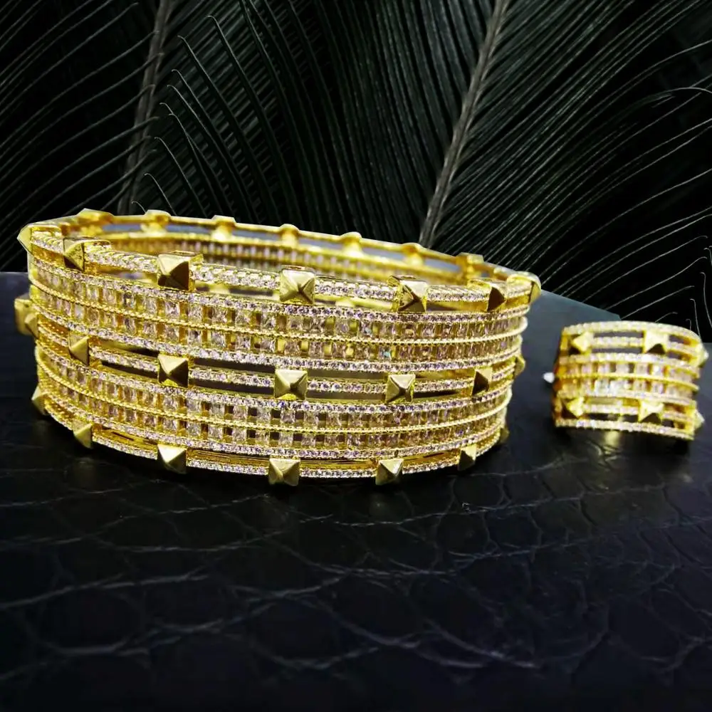 Набор женских колец и браслетов в стиле панк с фианитами|Ювелирные наборы| |