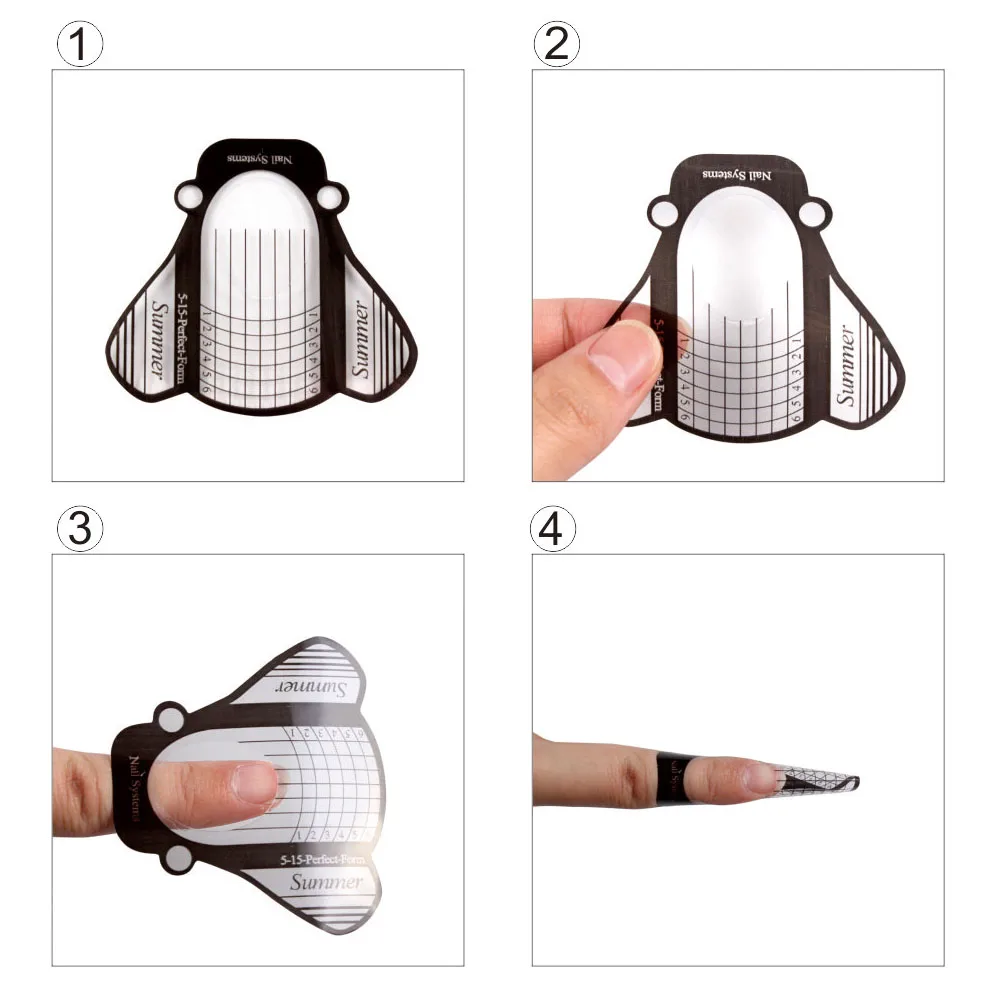 

Nail Forms Extension Acrylic French Curve Sticker UV Gel Building Self-Adhesive Manicure PVC Clear Nail Form