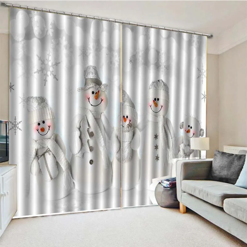 Рождественские украшения для дома 3D затемняющие оконные шторы гостиной спальни