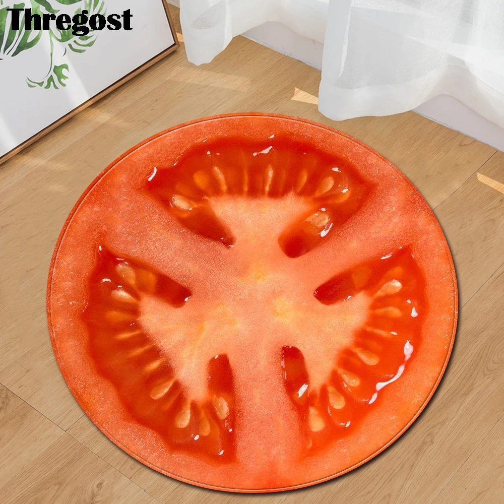 3D напольные коврики с принтом Thregost круглые для гостиной спальни нескользящий