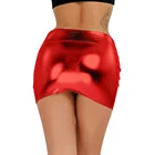 Женская мини-юбка-карандаш из ПУ кожи, с высокой талией