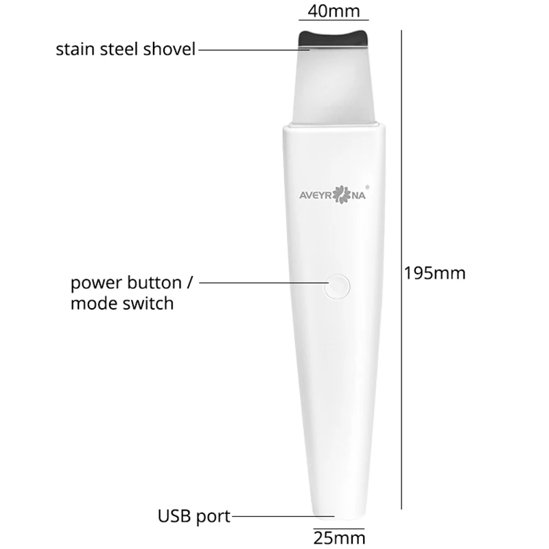 Ультразвуковой очиститель кожи лица анион скребок для очистки пор пилинг Лопата