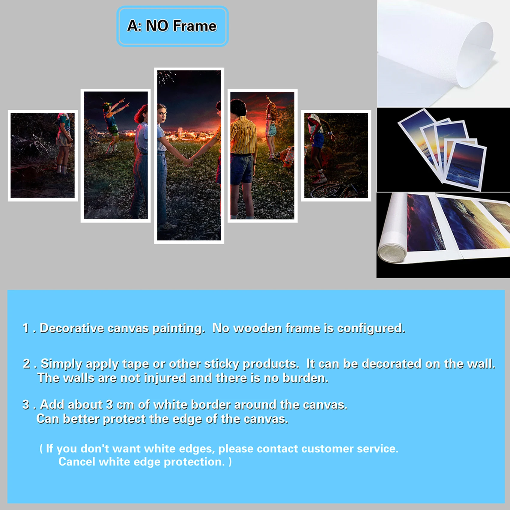 Модульная Картина на холсте для домашнего декора 5 шт. очень странные дела 3