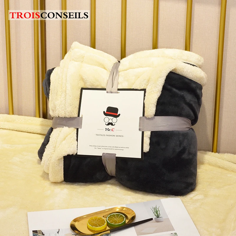 Зимнее шерстяное одеяло Кашемировое хорька теплое флисовое очень мягкое