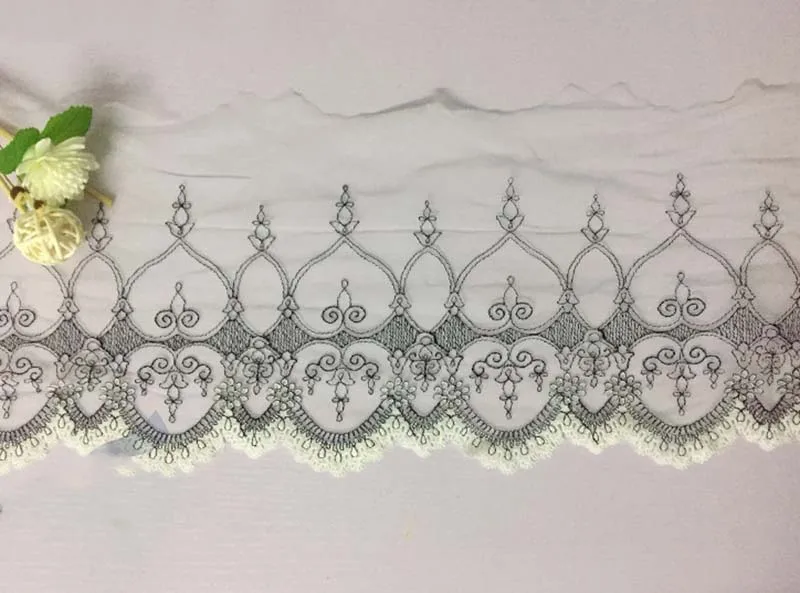 20 ярдов кружевная бейка с вышивкой белая черная ткань швейные кисточки сделай