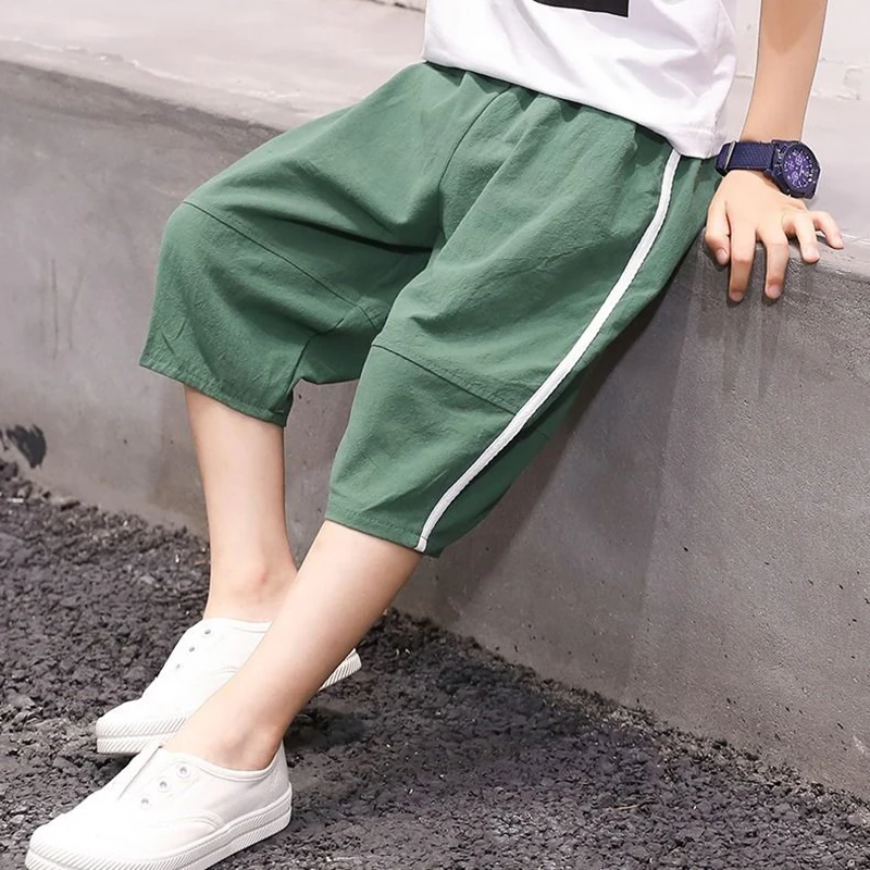 Детские штаны летние хлопковые брюки для мальчиков и девочек 3-12 лет детские до