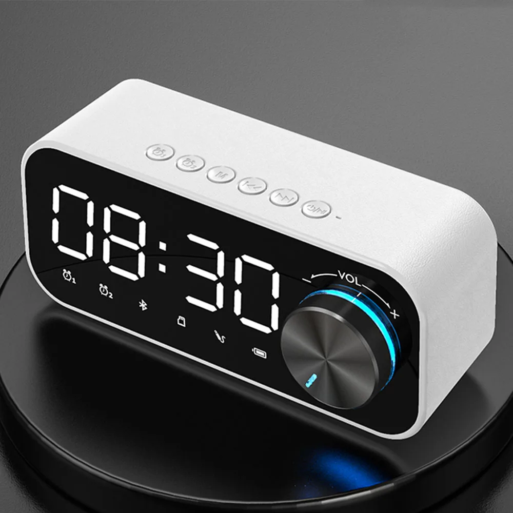 

Bluetooth Alarm Clock Speaker Digital Display Alarm Clock LED Wireless Subwoofer Music Player Table Clock Home Decor