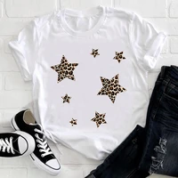 women clothing leopard star cute printing fashion 90s short sleeve summer clothes print tshirt female tee top graphic t shirt