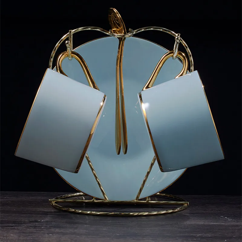 

Blue Gold Inlay Bone China Coffee Set Porcelain Tea Set Ceramic Pot Creamer Sugar Bowl Teapot Coffee Cup Tea Mug Coffeeware