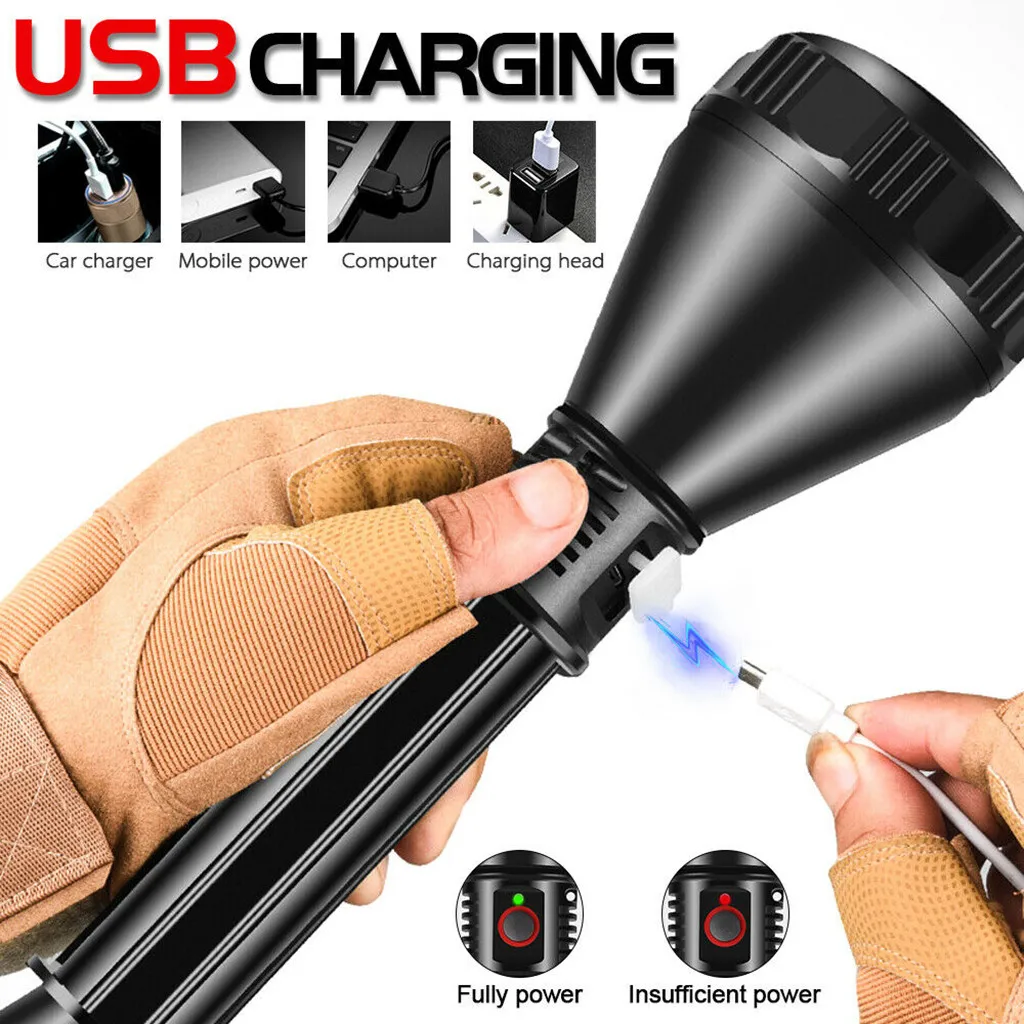 Мощный светодиодный фонарик XHP50/70 с USB зарядкой перезаряжаемый 4 режима 26650