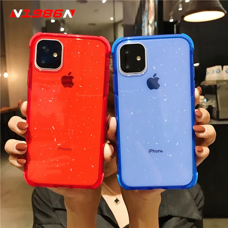N1986N чехол для телефона для iPhone 11 11 Pro Max X XR XS Max 6 6s 7 8 Plus роскошный блестящий яркий противоударный прозрачный мягкий ТПУ