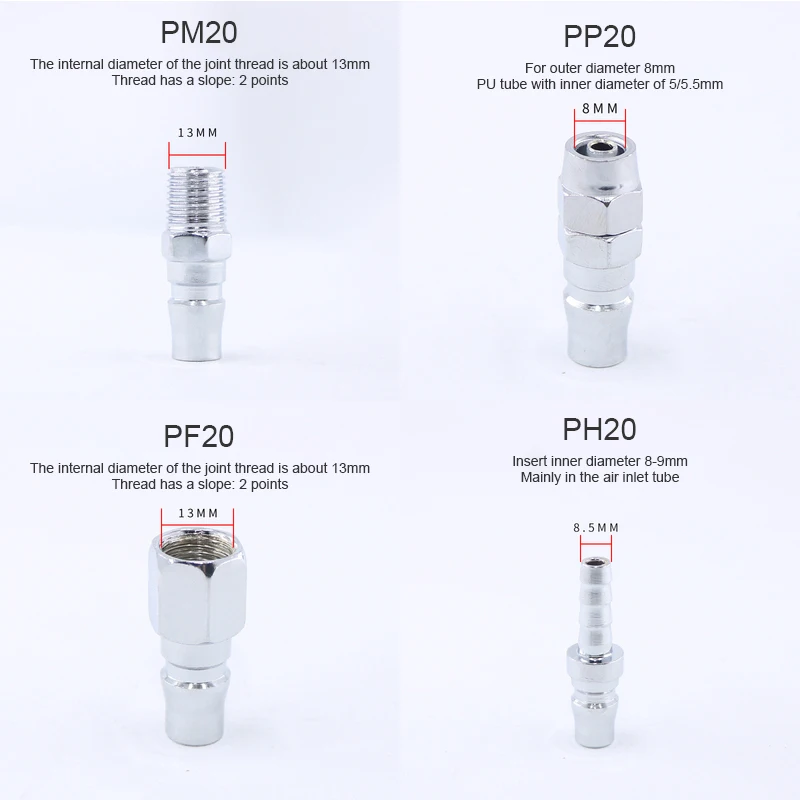 Type-C Pneumatic components PP10 PF20 PM40 PF30 PF40 PP40 PM20 PP20S pneumatic accessories air compressor hose quick connector |