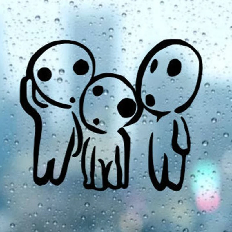 

Black/White Kodama Tree Spirits Car Body Sticker Vinyl Car Styling Accessories Auto Car Window Bumper Decal S1272