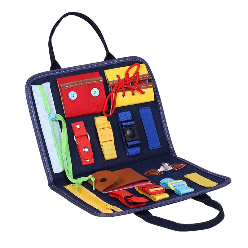 

Kids Montessori Toys Baby Busy Board Buckle Training Essential Educational Sensory Board For Toddlers Ntelligence Development