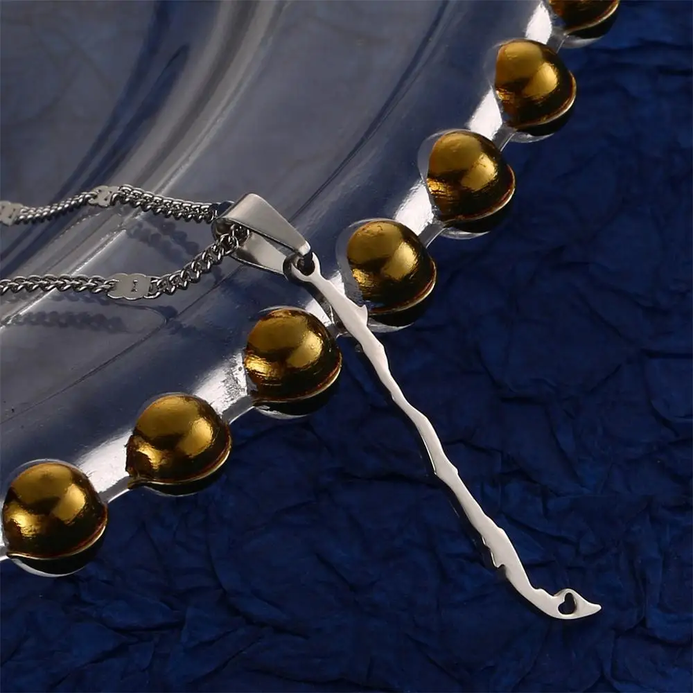 Цепочка с подвеской в виде карты Чили из нержавеющей стали | Украшения и