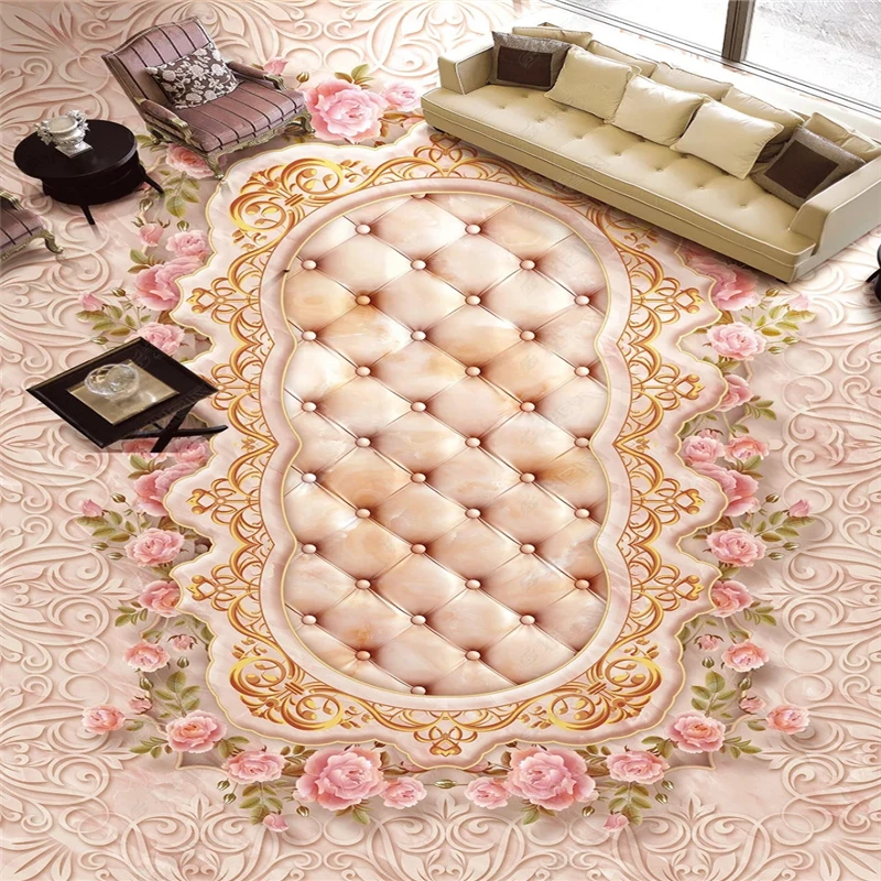 wellyu Custom floor painting 3d обои stone marble embossed pattern mosaic tile 3D living room bedroom flooring | Обустройство
