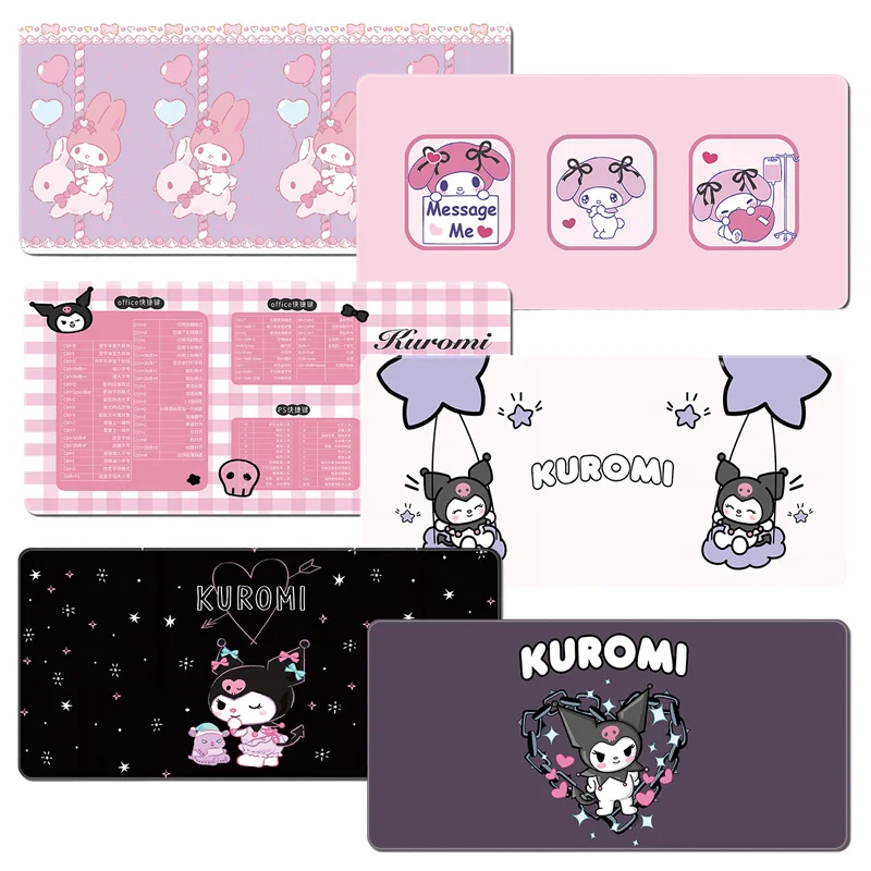 

Мультяшный коврик для мыши Kawaii с аниме, коврик для клавиатуры, симпатичная My Melody Kuromi, узор «сделай сам», утолщенный, нескользящий, офисные пр...